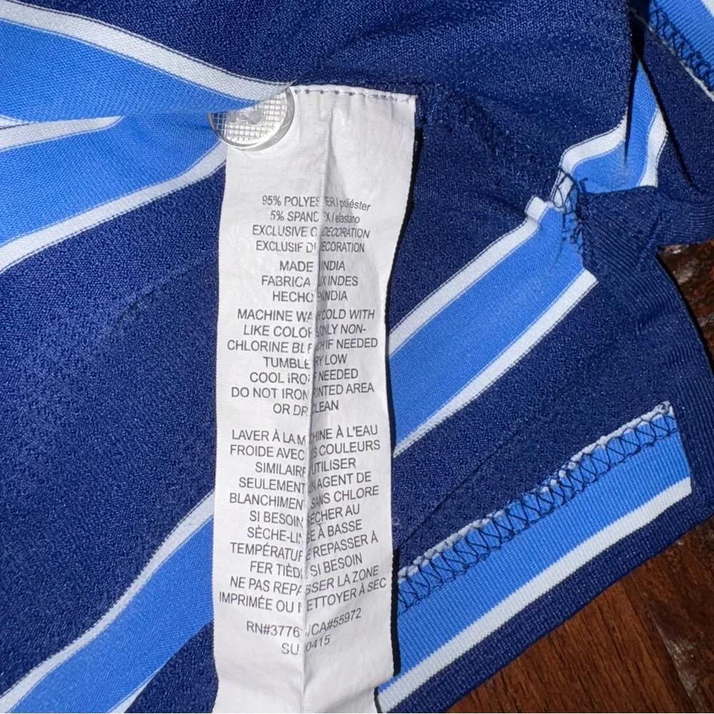 Men's Callaway 2-Tone Blue & White Striped‎ Stretch Fabric Polo XXL